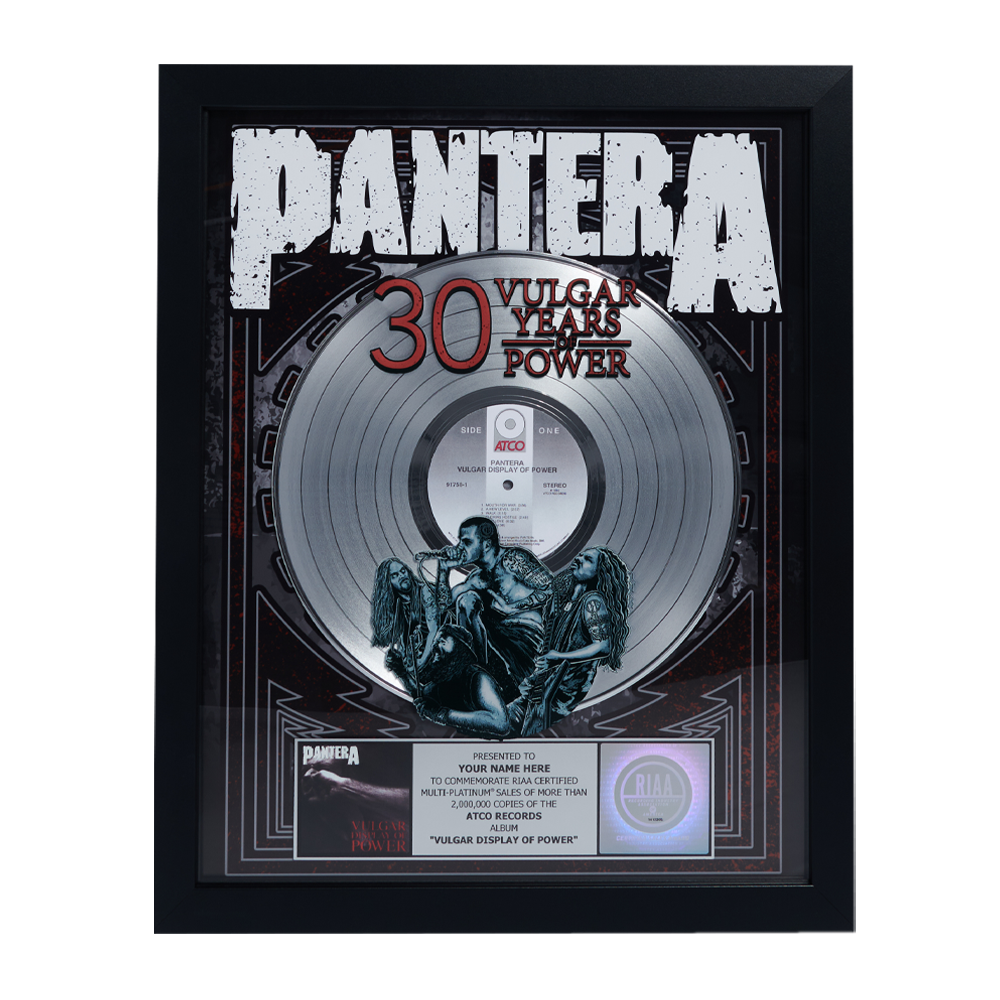 Vulgar Display of Power 30th Anniversary Personalized Platinum Plaque