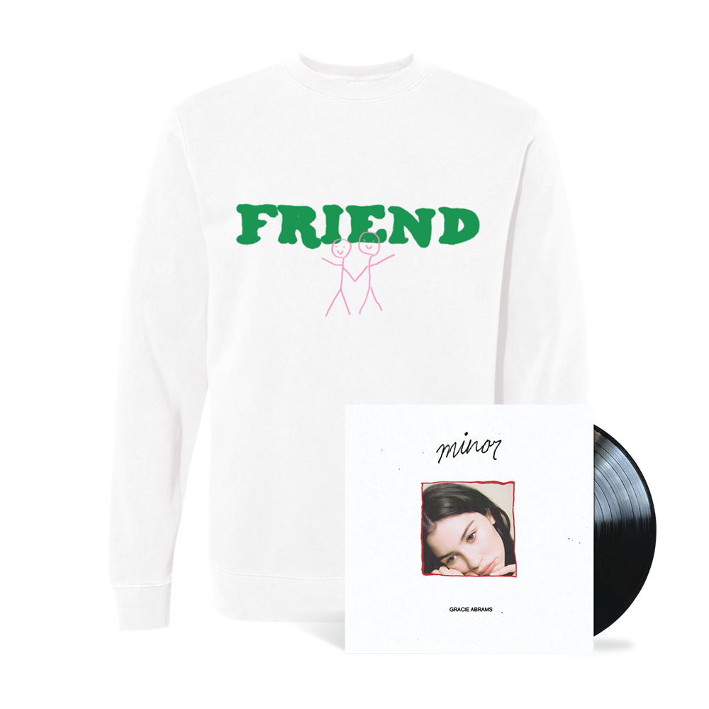 Friend Crewneck (Blue) + Vinyl Bundle